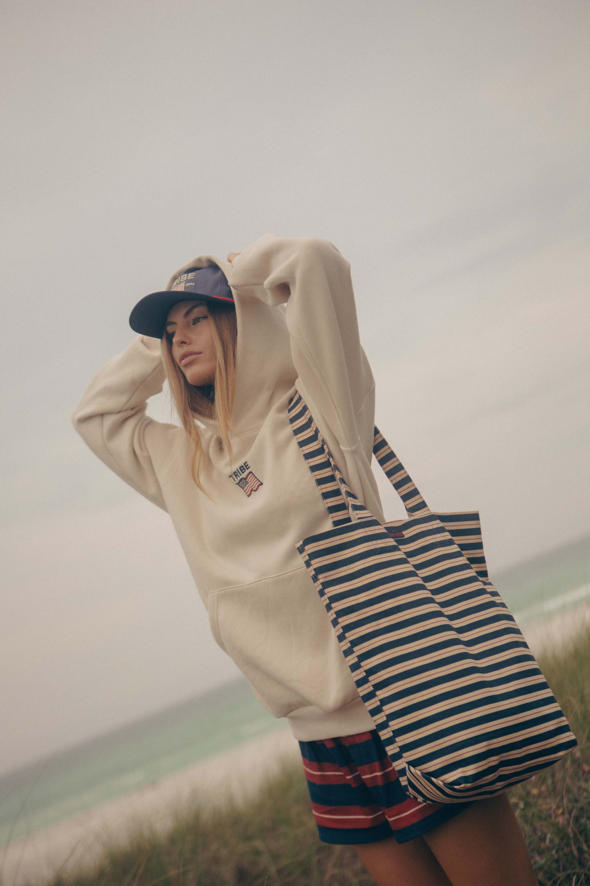 American Made Striped Boat Bag