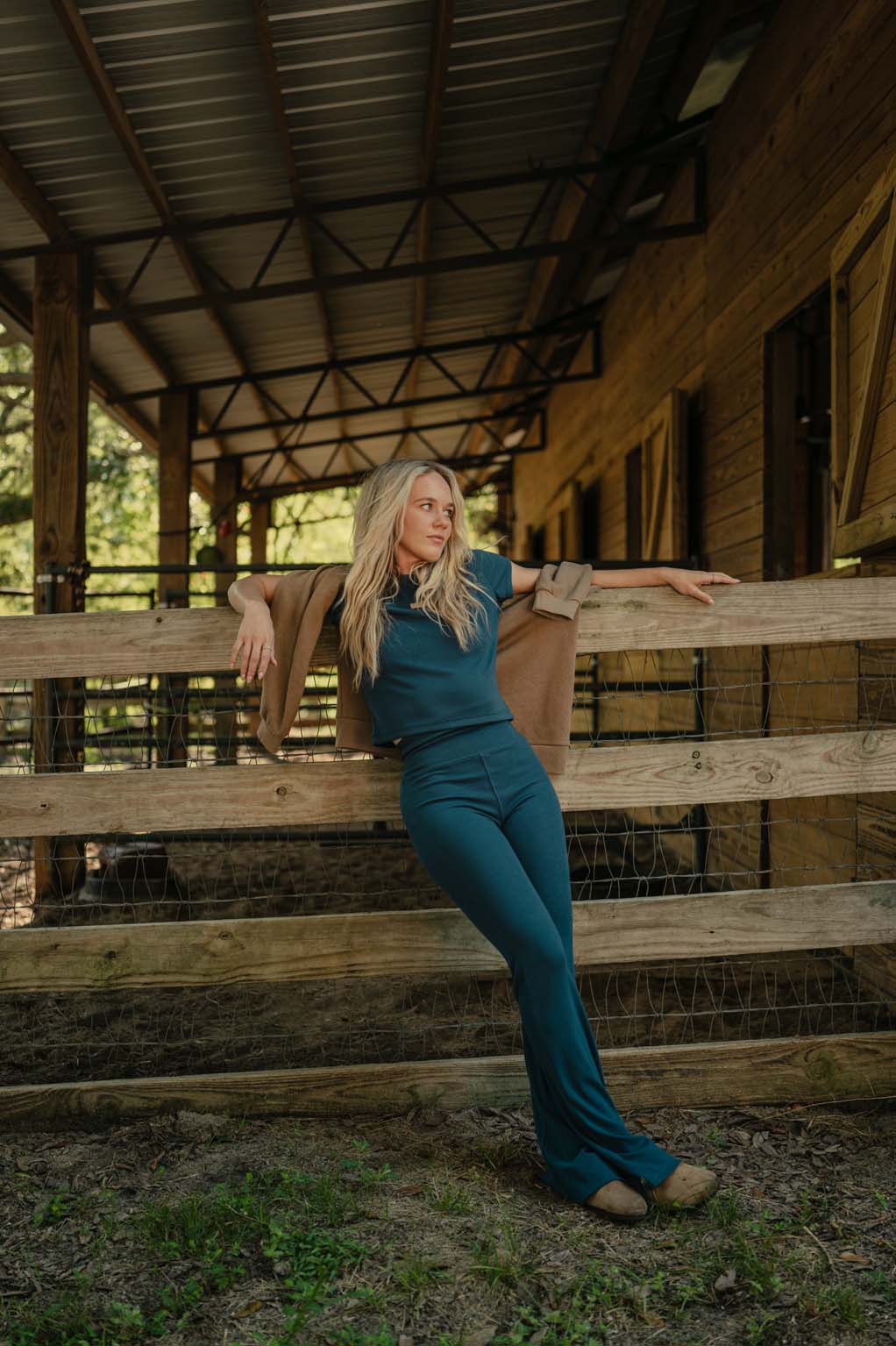 Ribbed Flare Leggings - Coastal Countryside