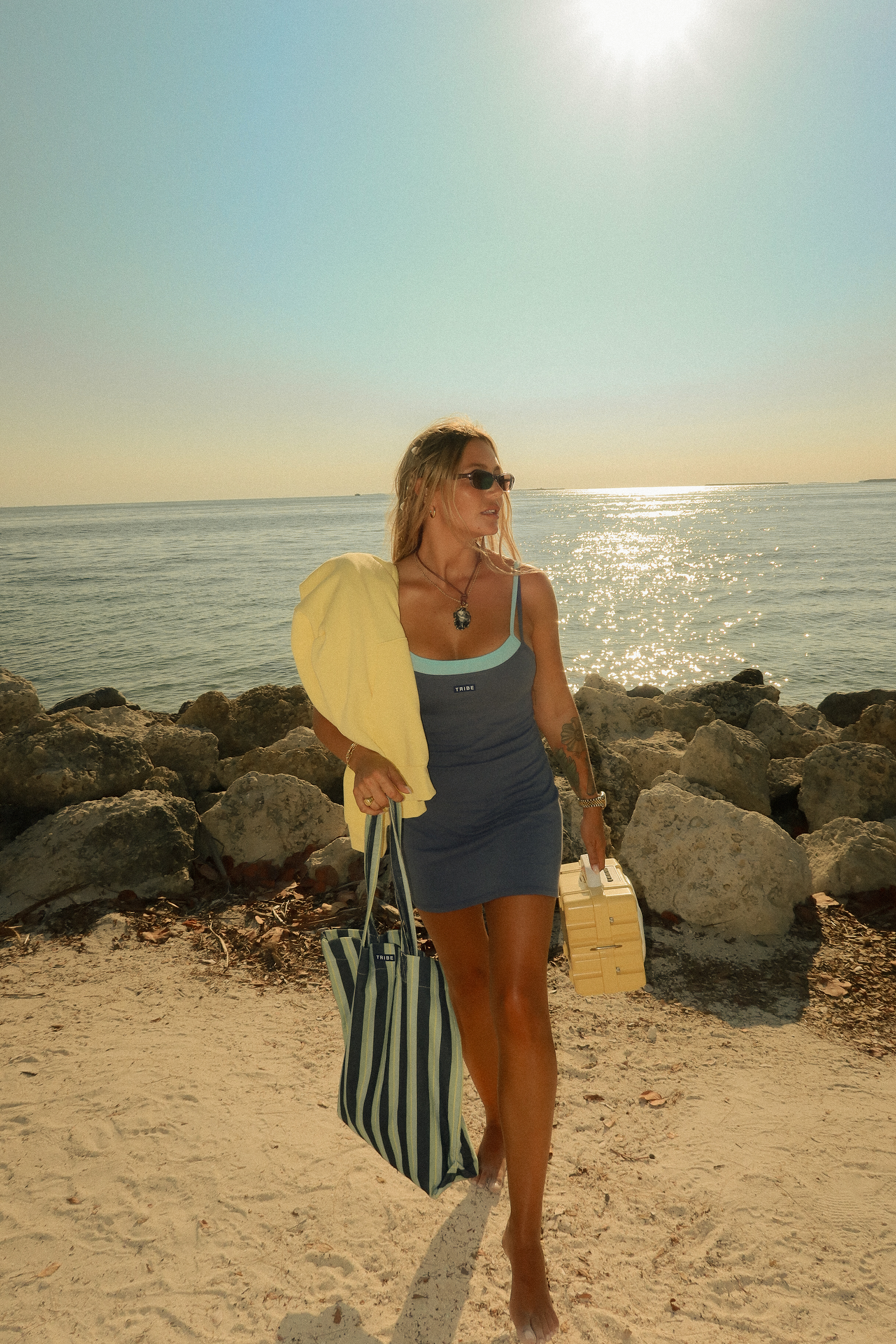 Canvas Striped Boat Bag