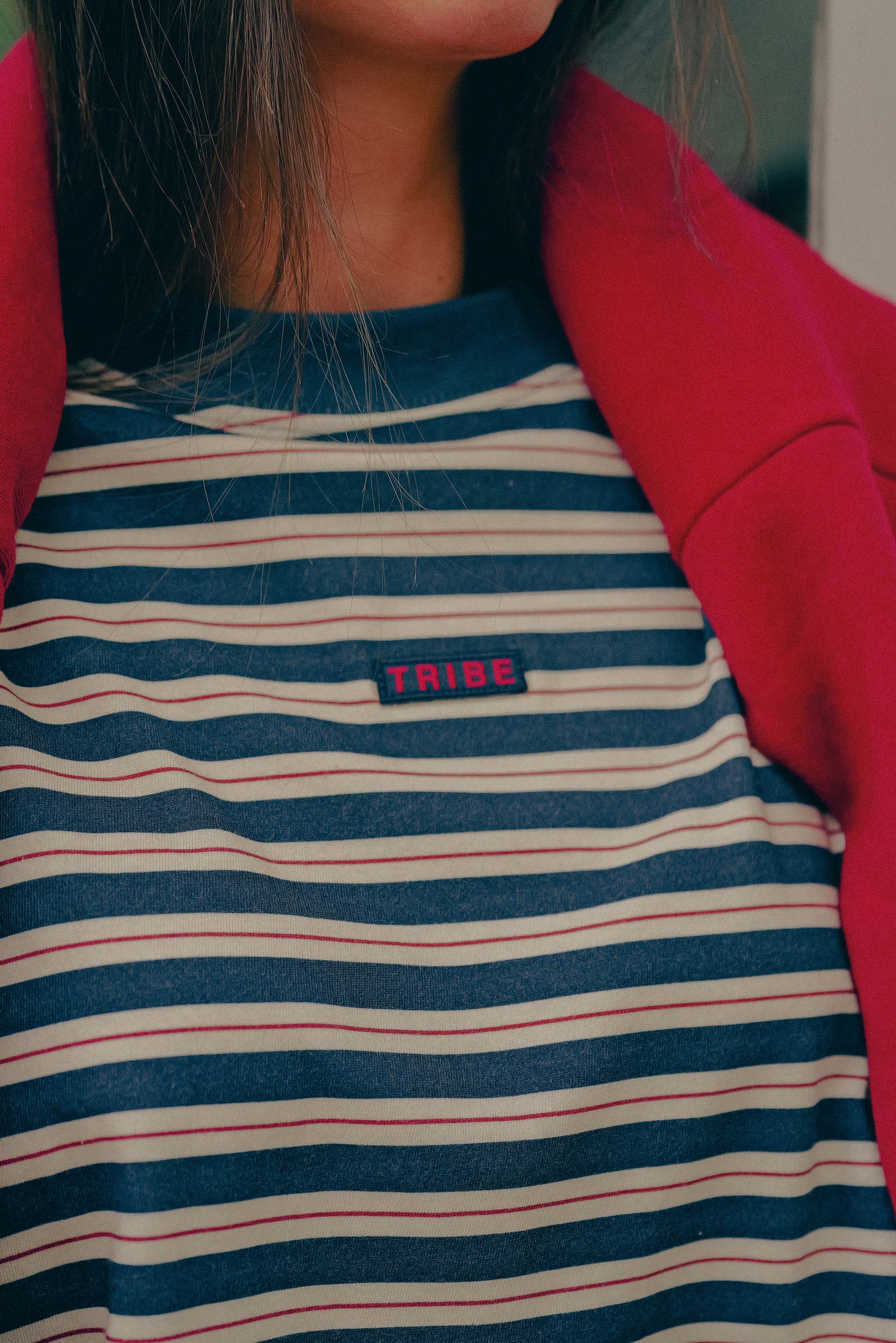 American Made Striped Boxy Tee