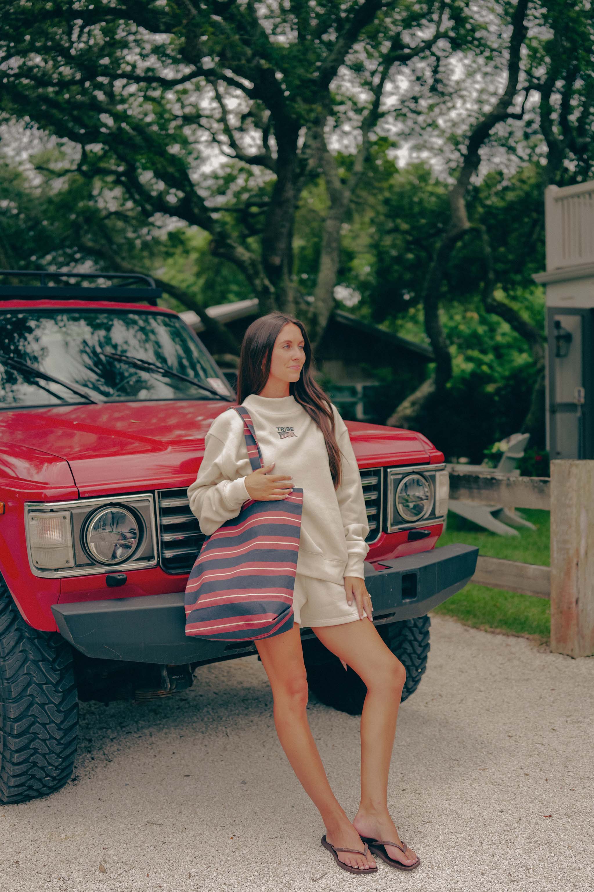 American Made Striped Boat Bag