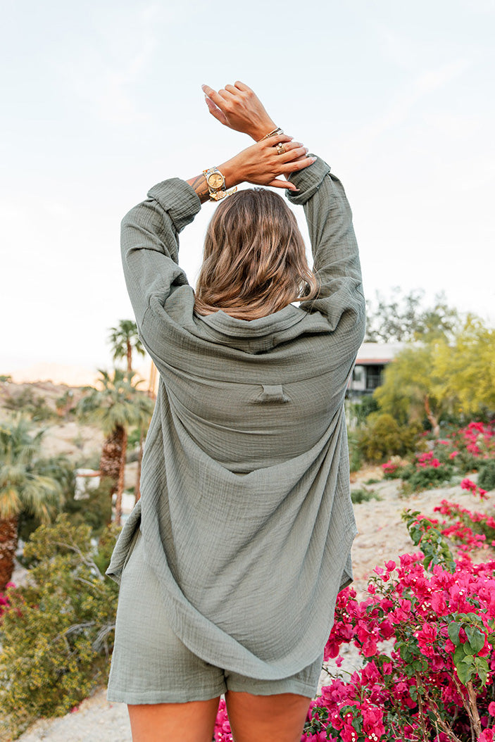 Desert Gauze Button Down