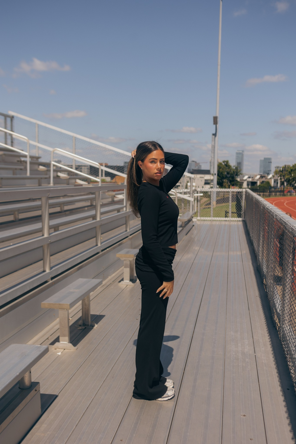 Ribbed Fold Over Flare Leggings