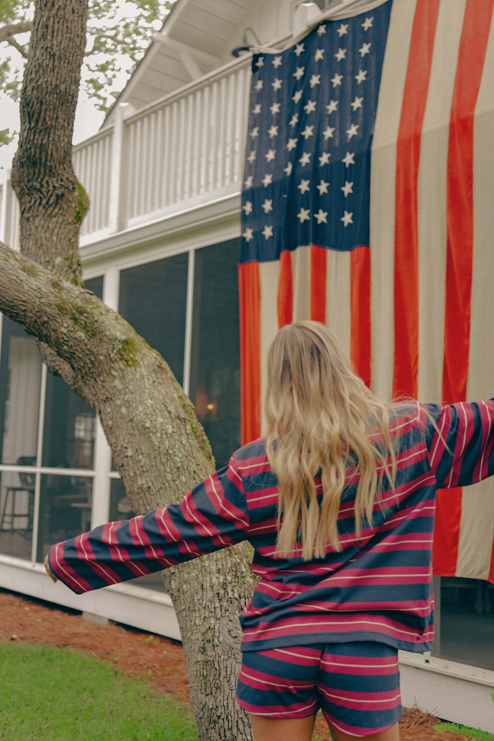American Made Striped Wide Sleeve